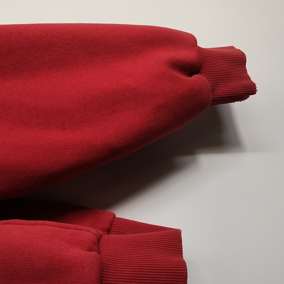 Dickie's red cotton-blend waffle-lined front zipper hoodie-sz M - Picture 4 of 9